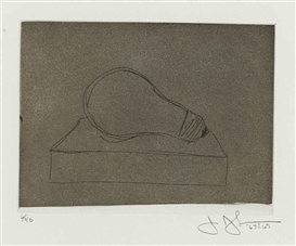 Jasper Johns, Light Bulb, from 1st Etchings, 2nd State (see ULAE 58)