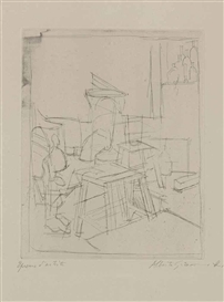 Alberto Giacometti, Stool and Picture, from La Double Vue (Lust 183)