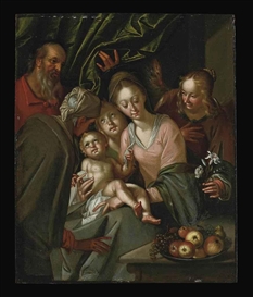 Hans von Aachen, The Holy Family with Saint Anne and female attendants