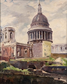 Francesco Iacurto, St Paul's Cathedral from Distaff Lane