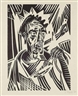 Josef Eberz, 2 Works: Bearded man & Southern village