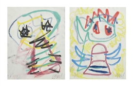 Karel Appel, 2 works: Untitled