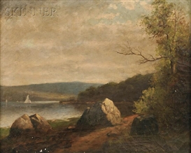 John Henry Hill, Lake View with Sailboat on a Summer Day