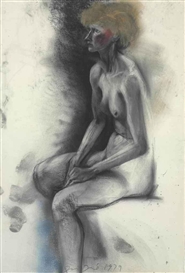 Jim Dine, Drawing, Jessie in the Spring on a Large Sheet #2