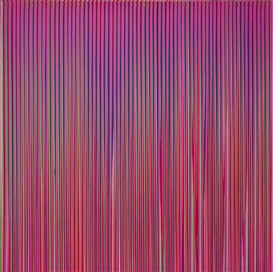 Ian Davenport, Poured Lines: Light Violet, Green, Blue, Red, Violet