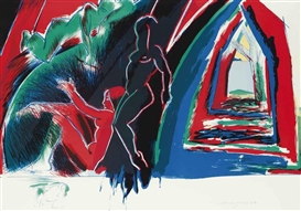 Allen Jones, Three works: Improvisation and The Promontory, from: Islands; Plate h, from: Concerning Marriages