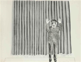 David Hockney, Figure by a Curtain
