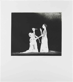 David Hockney, Old Rinkrank threatens the Princess, from: Six Fairy Tales