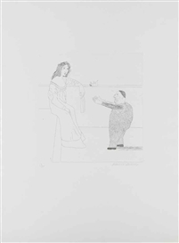 David Hockney, Pleading for the Child, from: Six Fairy Tales
