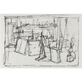 Alberto Giacometti, Man Walking in Studio