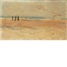 Louis Comfort Tiffany, Figures at the Shore and Wave Study: A Double-Sided Work