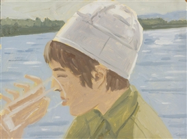 Alex Katz, Vincent Drinking, Study II
