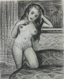 John Currin, Black Haired Nude
