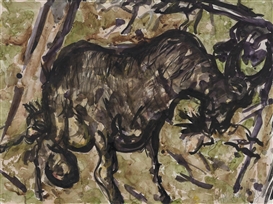 Malcolm Morley, Study for Camels and Goats