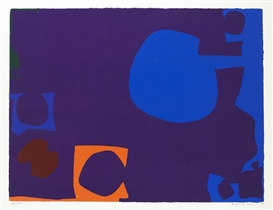 Patrick Heron, Blue and Deep Violet with Orange, Brown and Green