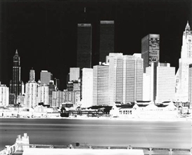Vera Lutter, Lower Manhattan skyline with Twin Towers