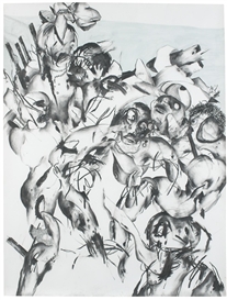 Ahmed Alsoudani, Untitled (Blue Wave)