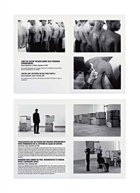Santiago Sierra, 2 Works : 250 cm Line Tattoed on 6 Paid People ; Workers who Cannot be Paid, Remunerated to Remain Inside Cardboard Boxes