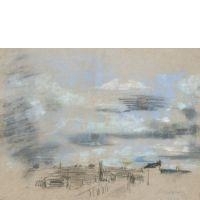 Jean-Baptiste Carpeaux, Etude de ciel au dessus d'une ville