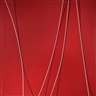 Lorser Feitelson, Untitled (Black and White Lines on Red Background)