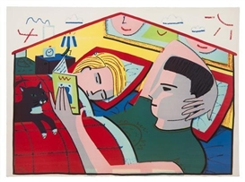 François Boisrond, Couple Reading in Bed