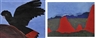 Billy Kenda, Kukula Mcdonald, 2 Works: Central Australian Landscape & Red-Tailed Black Cockatoo