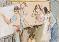 Jean Hélion, L'Atelier, Le Peintre et Son Modele