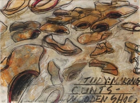 Dennis A. Oppenheim, STUDY: MAKING OF CUNTS - WOODEN SHOES