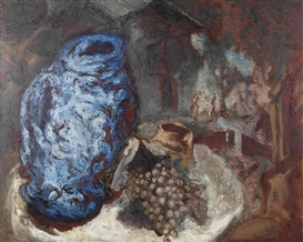 Gérard Garouste, NATURE MORTE AU VASE BLEU