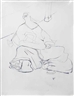 Inka Essenhigh, Untitled (FIGURE WITH BOTTLE ON GREY)