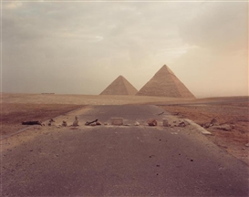 Richard Misrach, Road Blockade and Pyramids