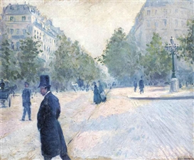 Gustave Caillebotte, La Place Saint-Augustin, temps brumeux
