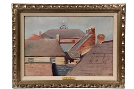 Guy Pène du Bois, Landscape with Barns