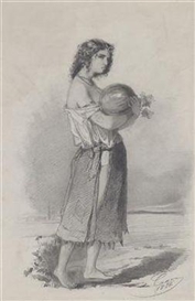 Hans Canon, A study of a girl with a watermelon at a lakeshore