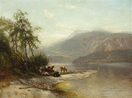 Arthur Parton, Hudson River Landscape with Cow