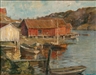 Scandinavian School, 20th Century, A Harbor Scene