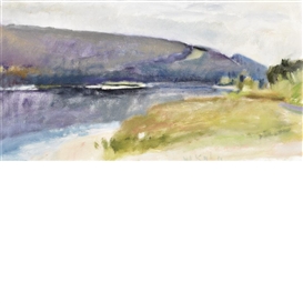 Wolf Kahn, Looking Downstream at Brattleboro #52
