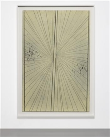 Mark Grotjahn, Untitled (Cream Butterfly Thin Black Lines # 673)
