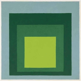 Josef Albers, Study for Homage to the Square: Yellow Green, Two Middle Greens, Light Cobalt Green
