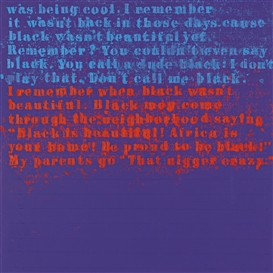Glenn Ligon, When Black Wasn't Beautiful #1