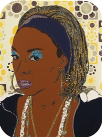 Mickalene Thomas, Portrait of Lady Blue #2