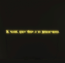 Joseph Kosuth, 8 Works: In Visual Space There is no Measurement