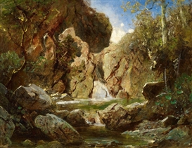 Carl Spitzweg, A WOODED COVE WITH FRESH WATER POOL