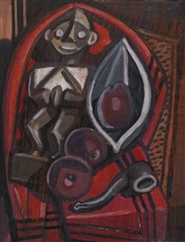 Emil Maetzel, Stillleben mit Fetisch und Pfeife