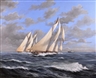 John J. Holmes, Gloucester Schooners Racing off the Headland