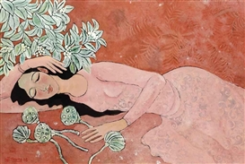 Nguyen Trung, Lady with Flowers