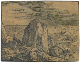 Hendrick Goltzius, Kirche an einer felsigen Küste