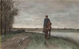 Anton Mauve, The barge tow