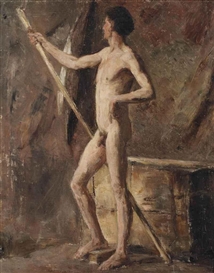 James Ensor, Modèle: homme au bâton
