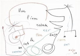 Joan Miró, Composition with a poem by Carlos Franqui